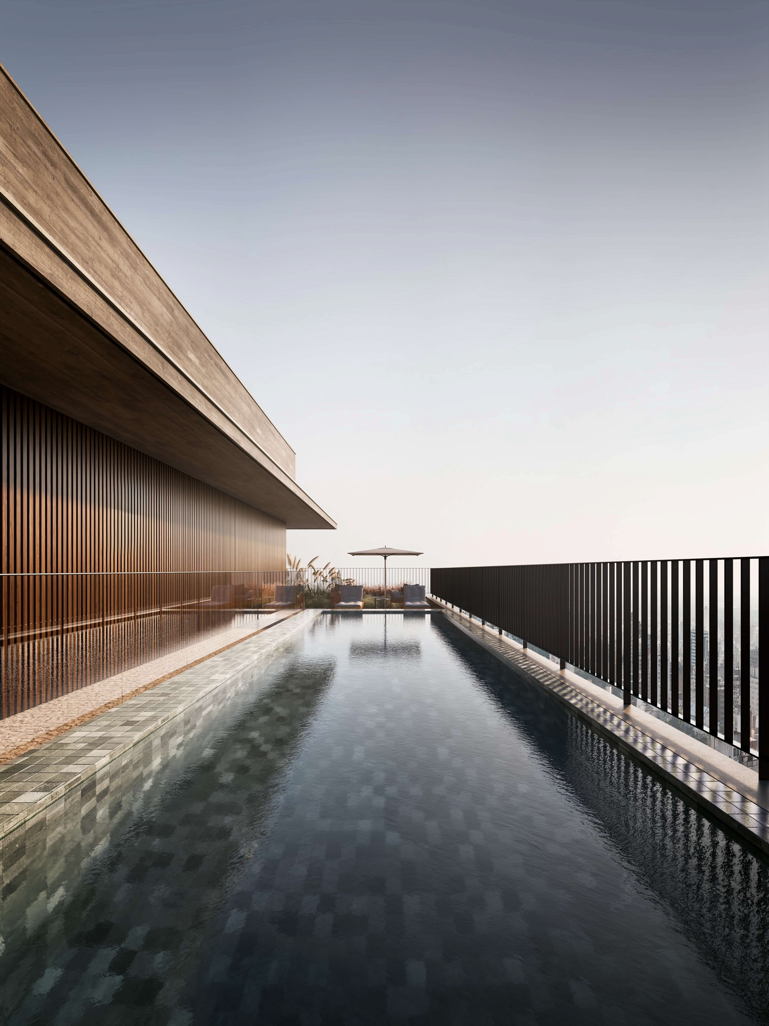 Piscina do empreendimento de alto padrão Mansa