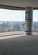 Vista interna do apartamento no 15° andar.